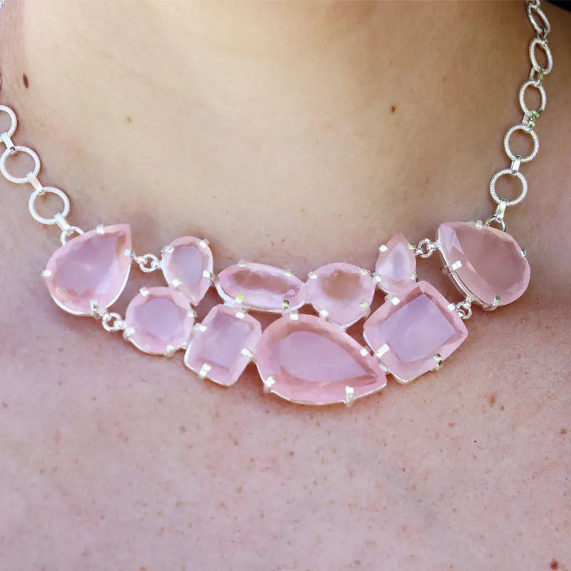 Rose Quartz Chunky Boho Necklace