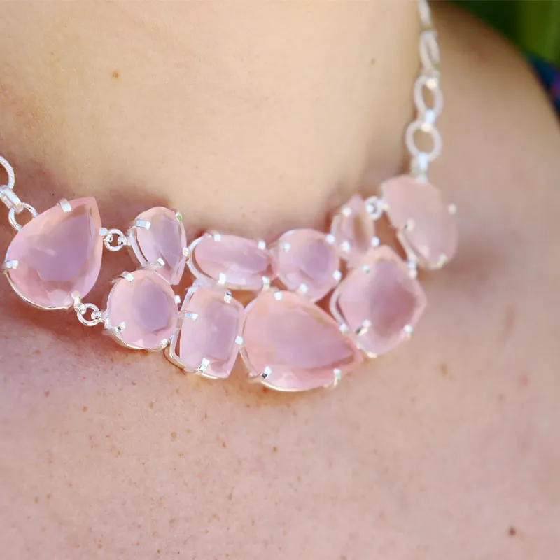 Rose Quartz Chunky Boho Necklace