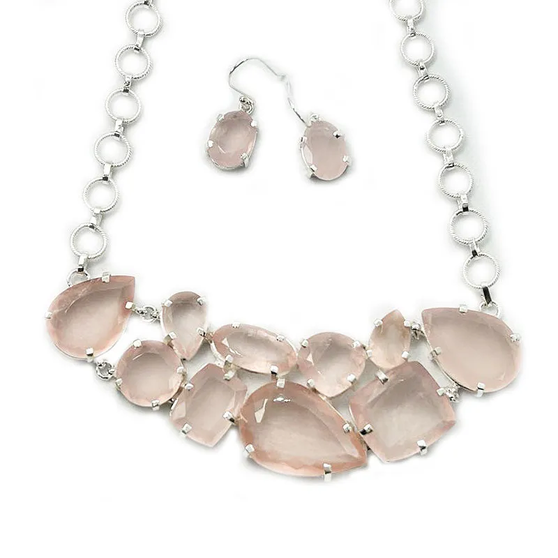 Rose Quartz Chunky Boho Necklace