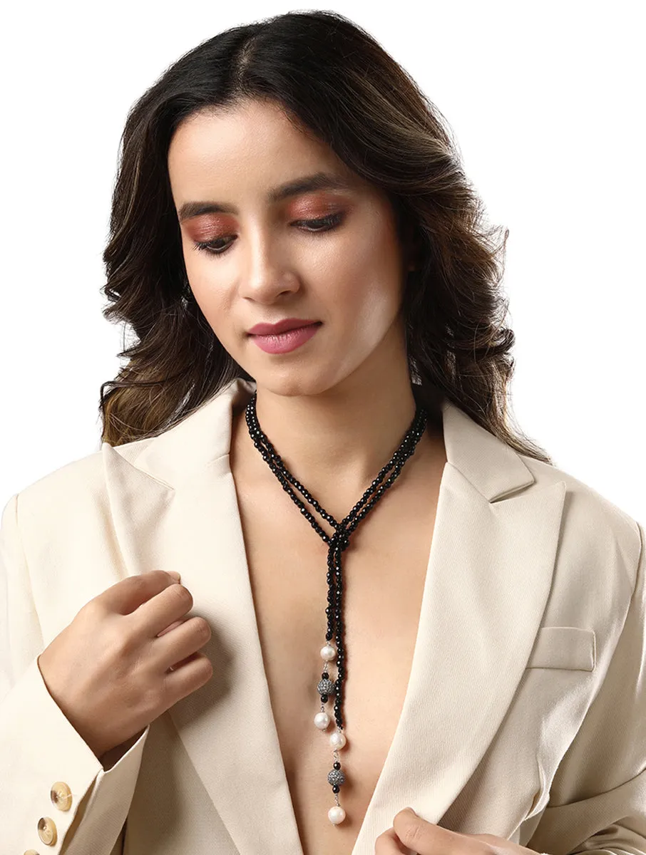 Royal Design Necklace With Agates & Cz Diamond Balls