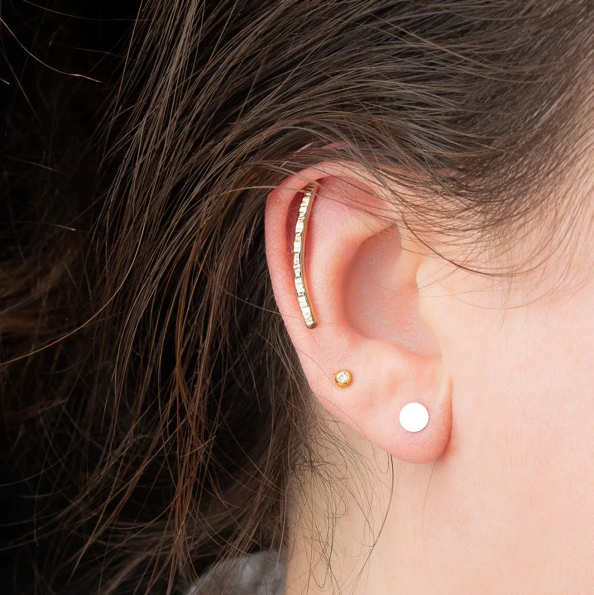 Rugged Cartilage Bar Earring | 14K Gold Fill