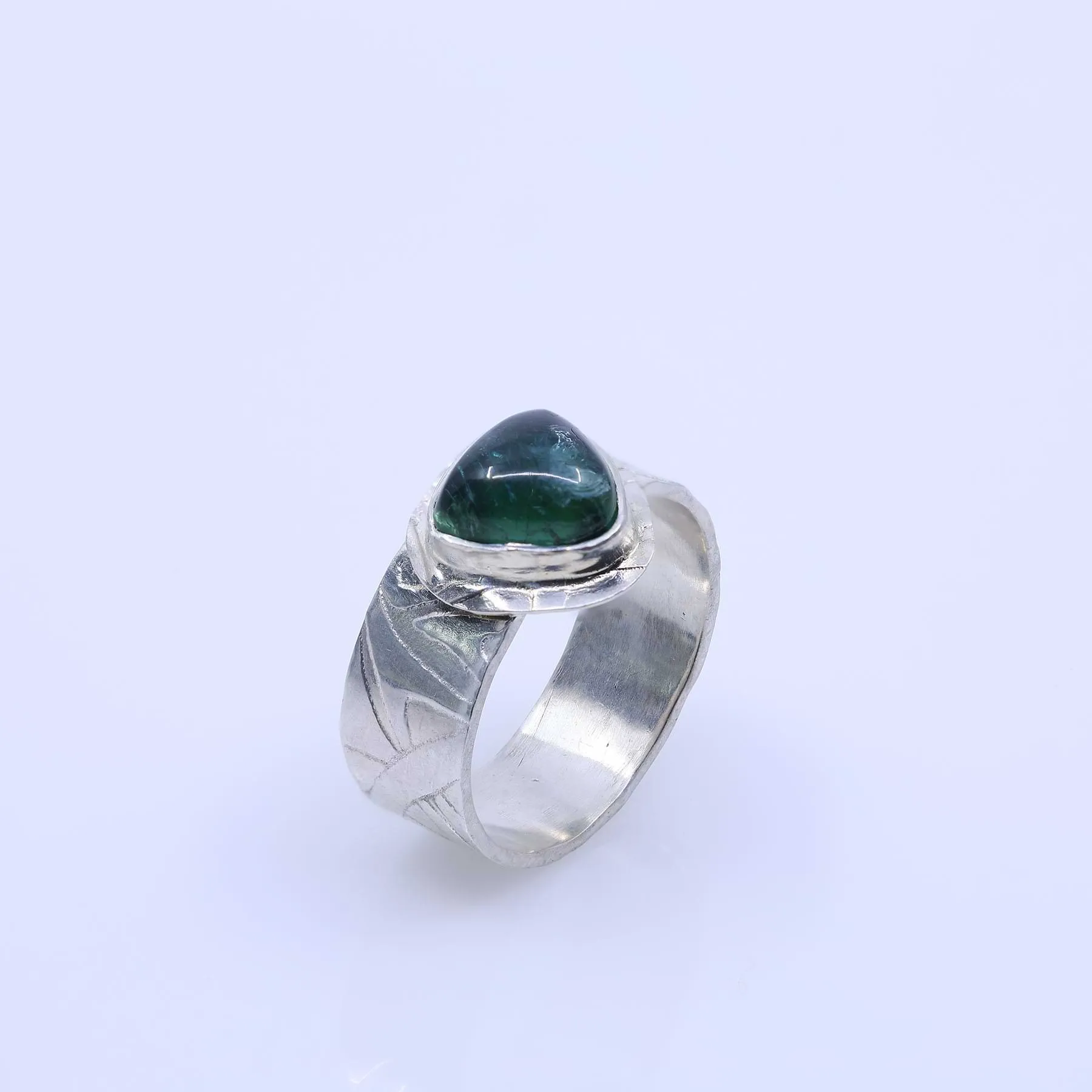 Sanna - Green Tourmaline Argentium Silver Ring