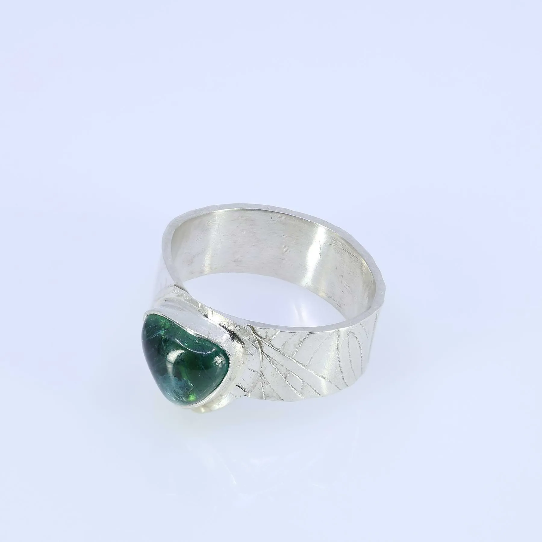 Sanna - Green Tourmaline Argentium Silver Ring