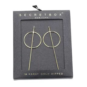 Secret Box 14K Gold Dipped Geometric Metal Earrings