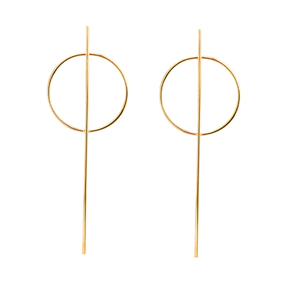 Secret Box 14K Gold Dipped Geometric Metal Earrings