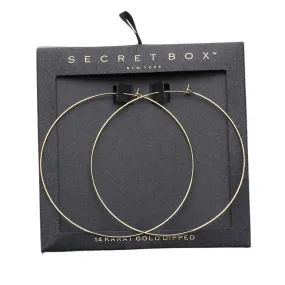 Secret Box Sterling Silver Metal Hoop Earrings