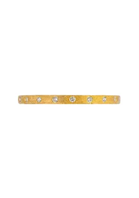 Sethi Couture Dunes Narrow 18KYG Diamond Brushed Band