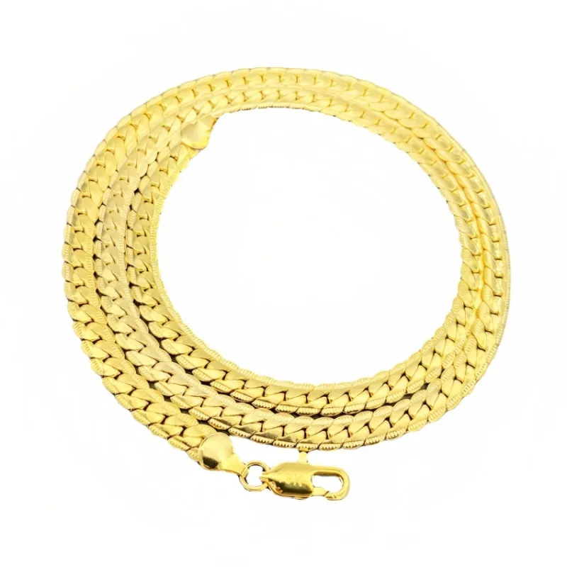 Side Embossed Chain Necklace