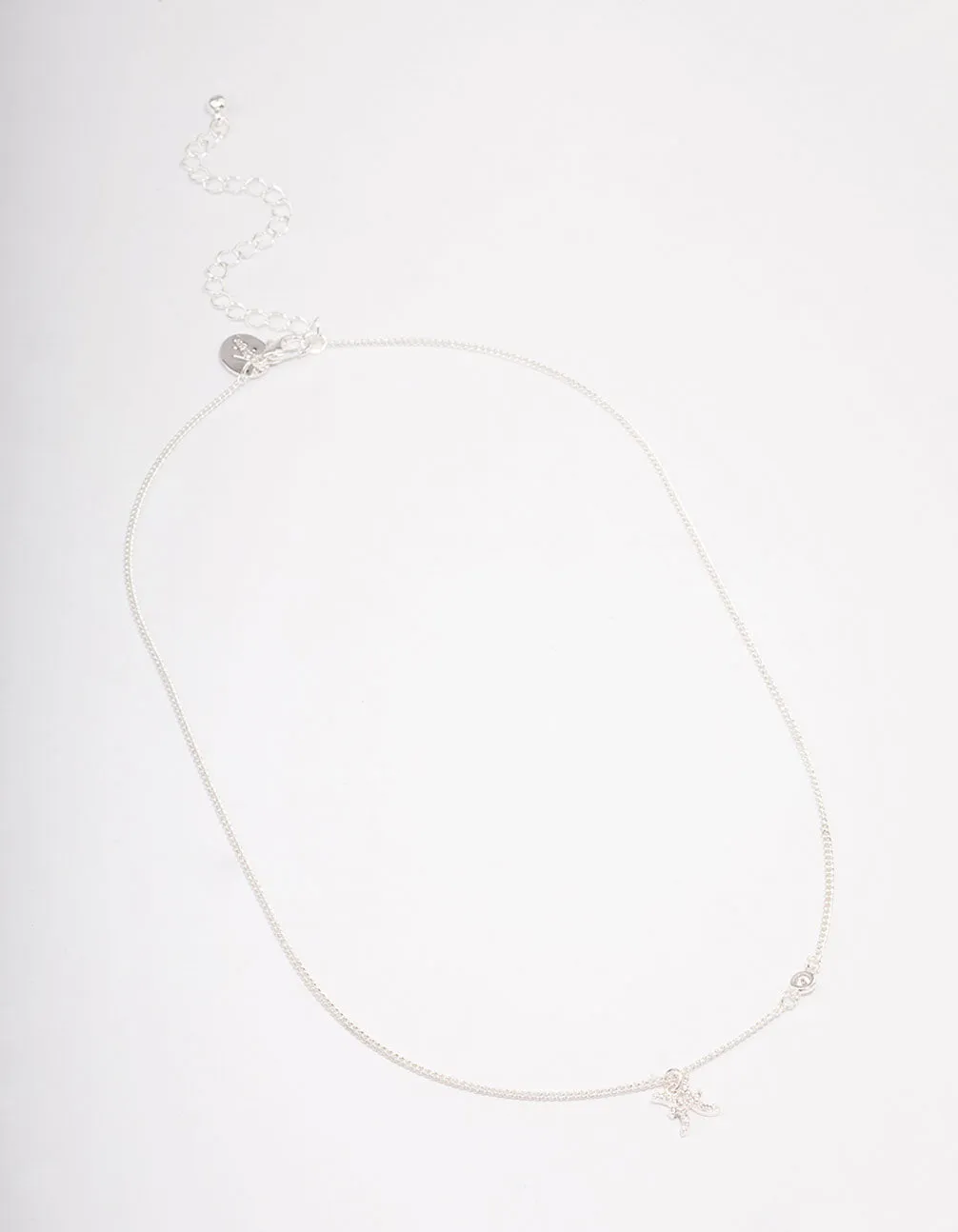 Silver Plated Pisces Necklace With Cubic Zirconia Pendant