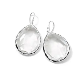 Silver Rock Candy Teardrop Earrings in Quartz