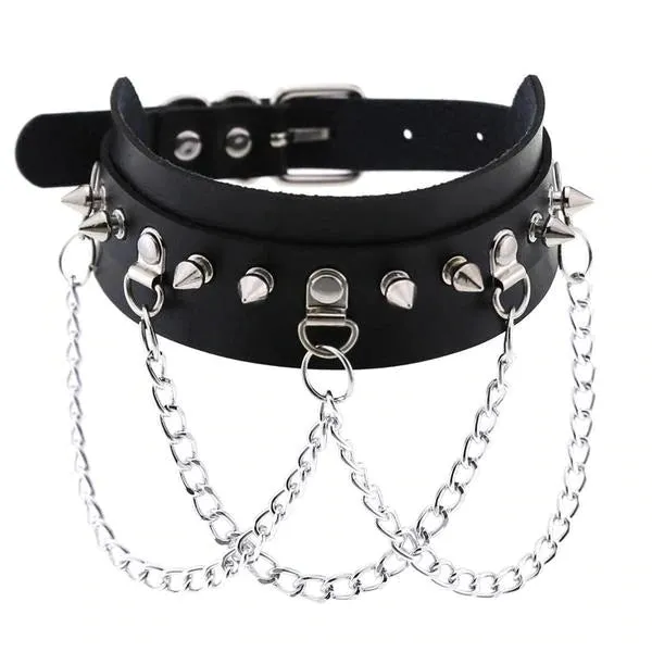 Spike Chain Sub Bondage Choker