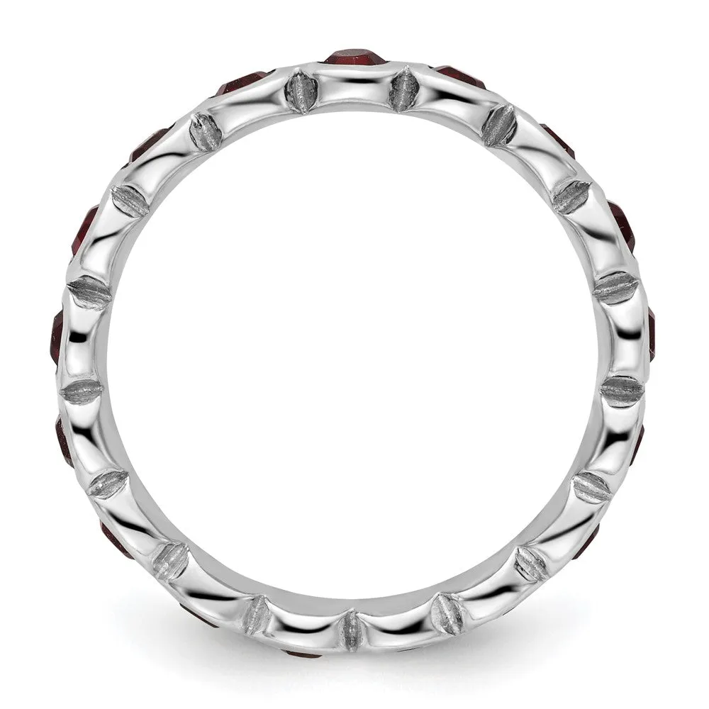 Stackable Expressions January Swarovski Ring in Sterling Silver