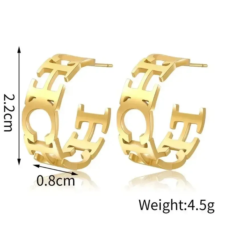 Stainless Steel Hollow Earrings  CH Titanium Jewelry For Women S4685388