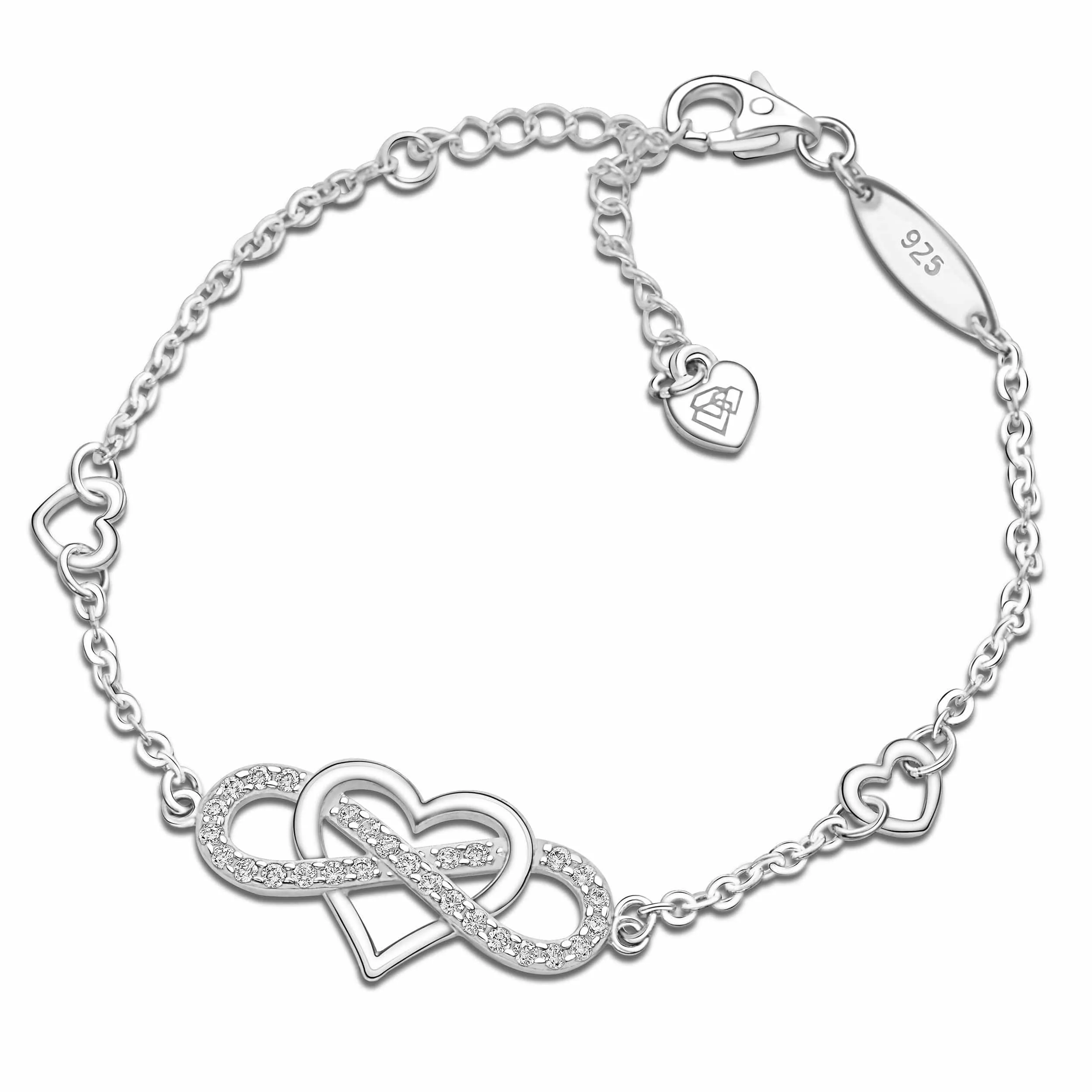 Sterling Silver Infinity Heart Bracelet