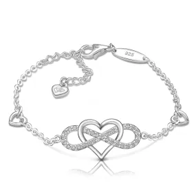 Sterling Silver Infinity Heart Bracelet