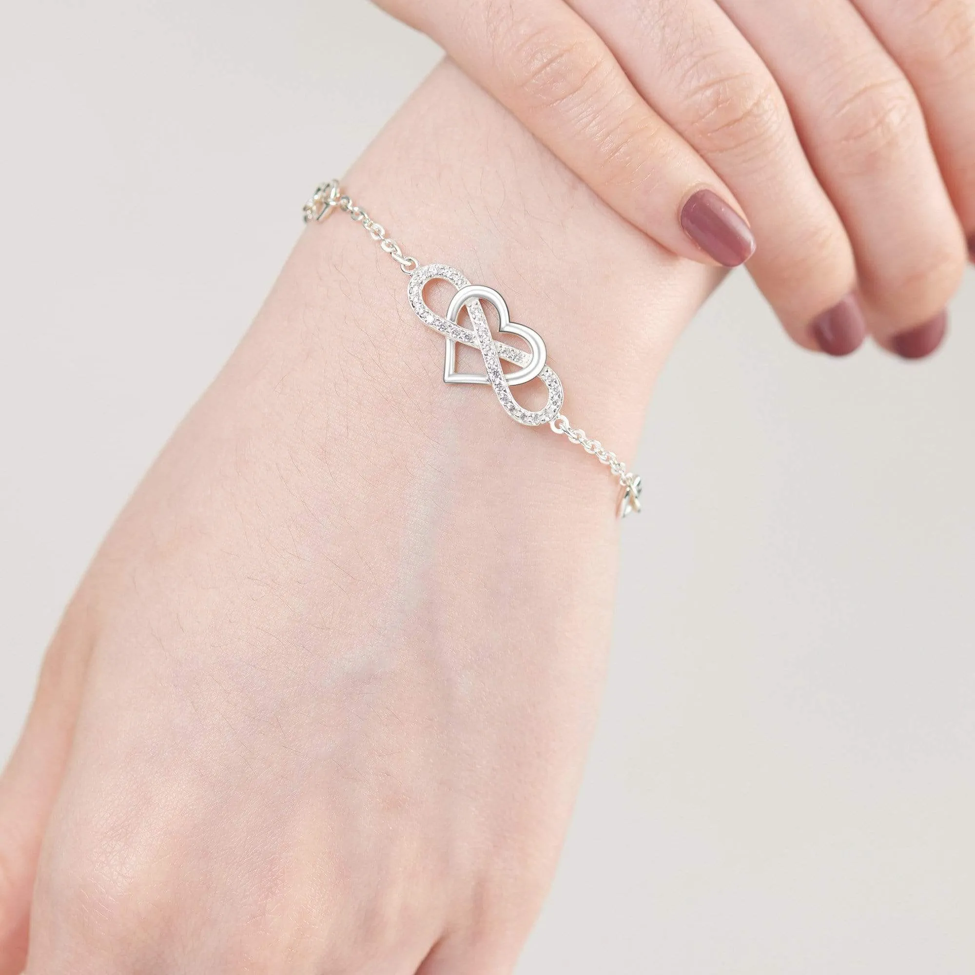 Sterling Silver Infinity Heart Bracelet