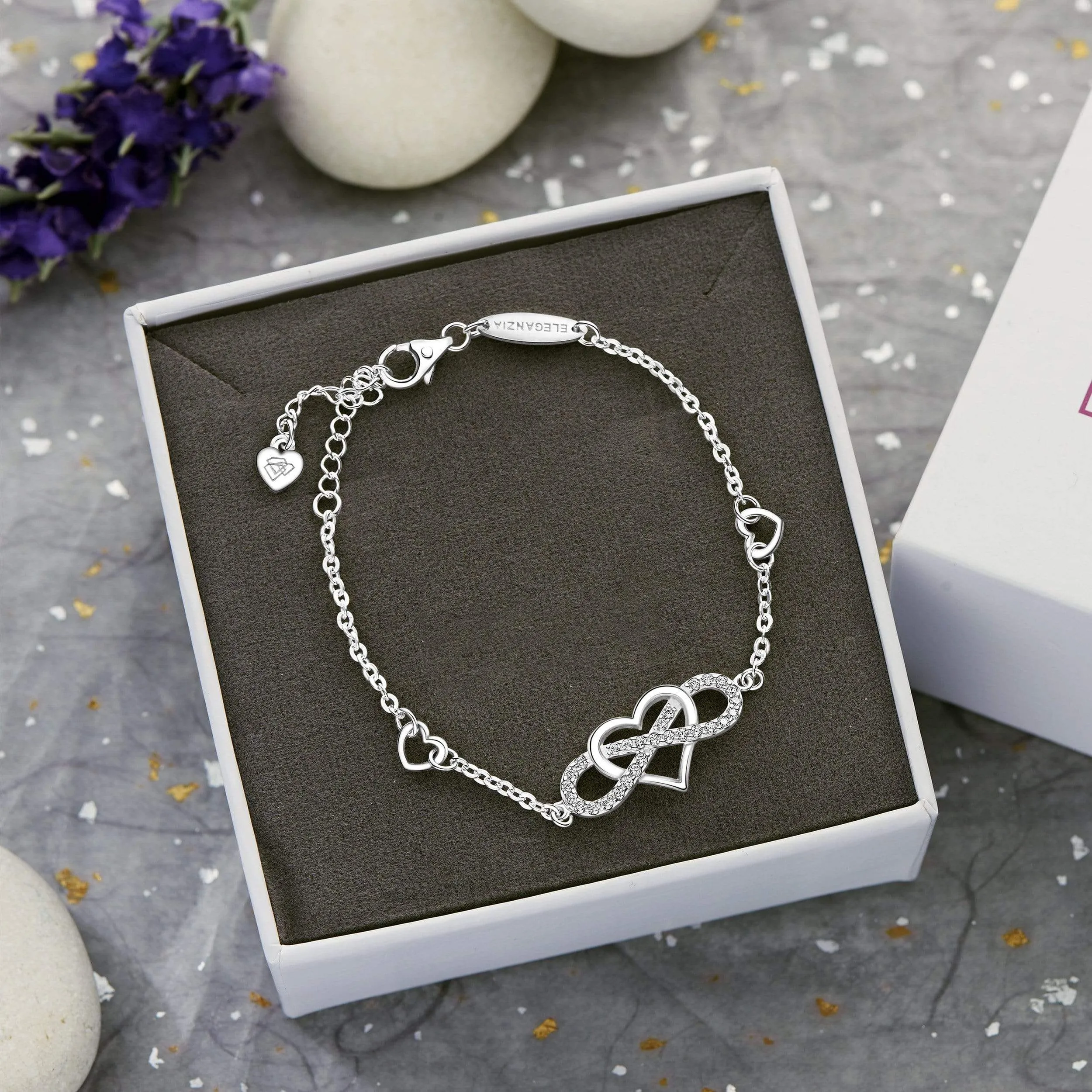 Sterling Silver Infinity Heart Bracelet