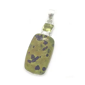 Stichtite Green Amethyst Rectangle Pendant