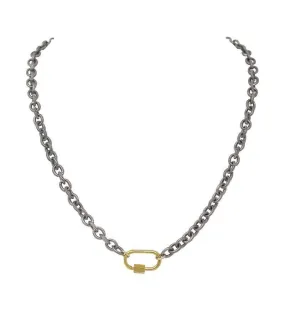 Striped Chain Choker With Lock