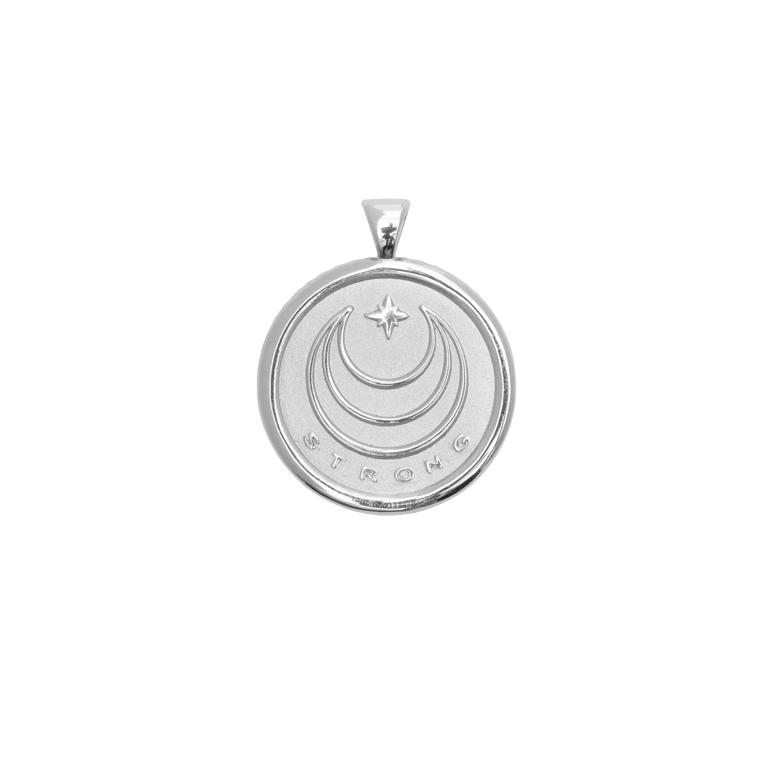 STRONG JW Small Pendant Coin in Silver