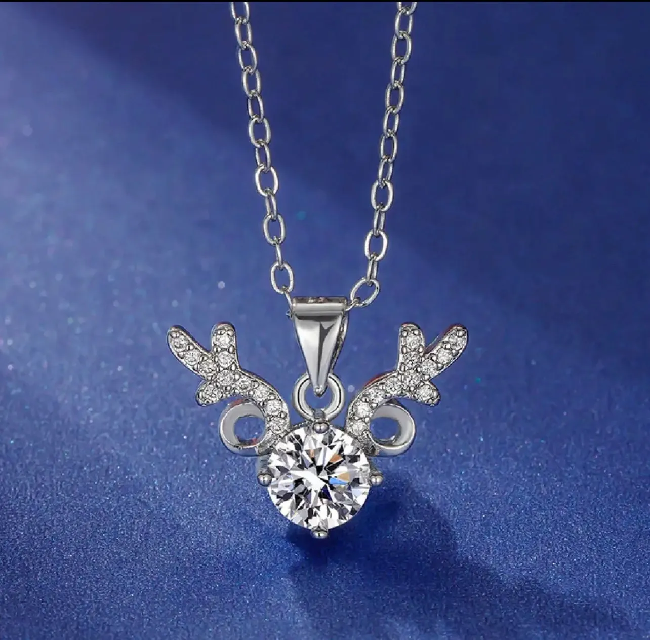 Sweet Zircon Crystal Pendant Clavicle Chain Necklace For Women