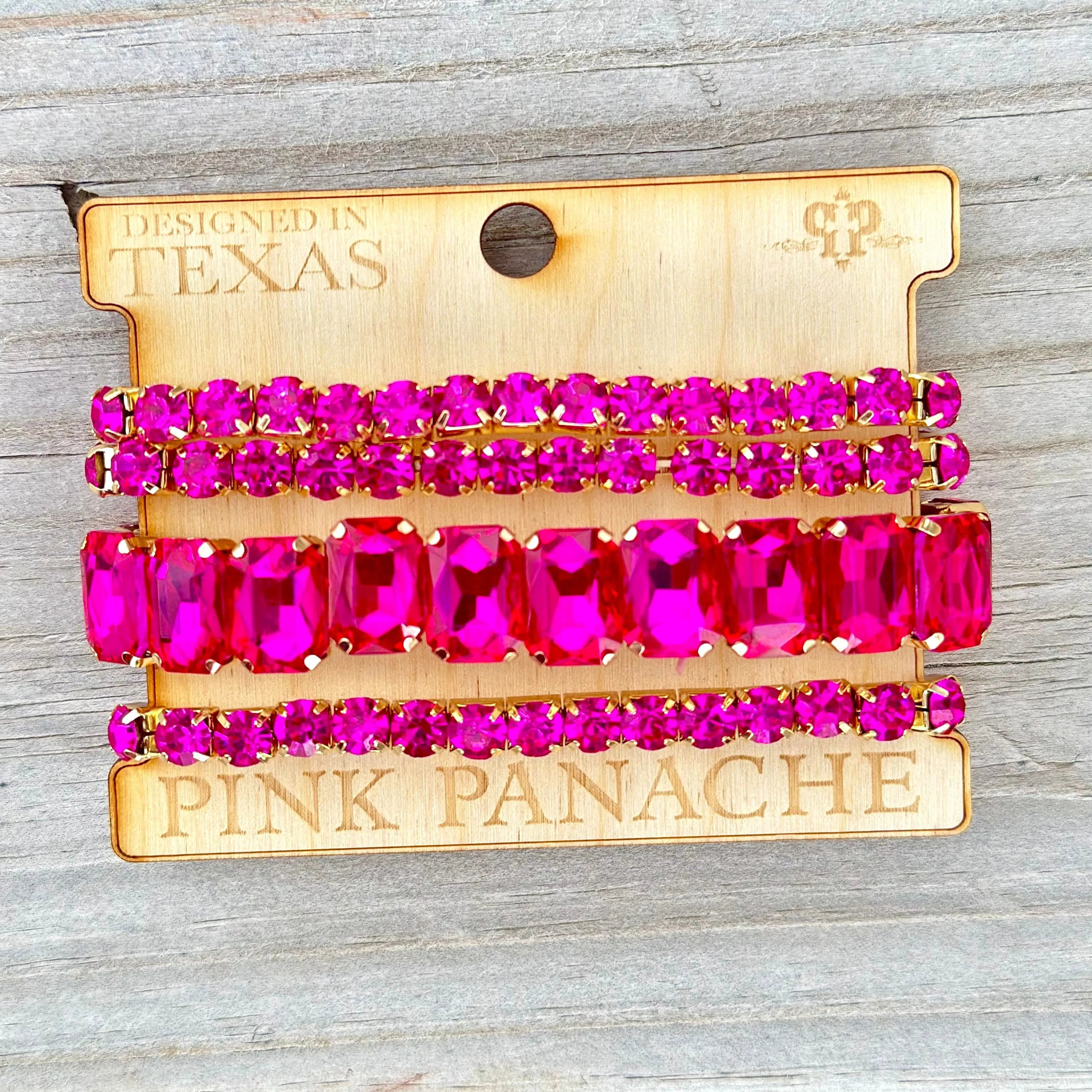 The  Pink Panache New Sparkly Pink Stack Bracelet Set