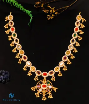 The Ujjvala Silver Navratna Necklace & Earrings