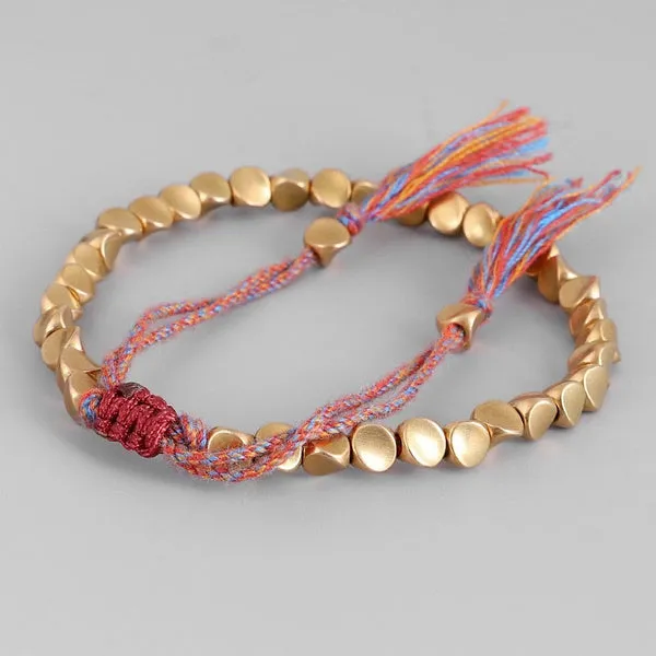 Tibetan Buddhist Copper Beads Handmade Lucky Rope Bracelet