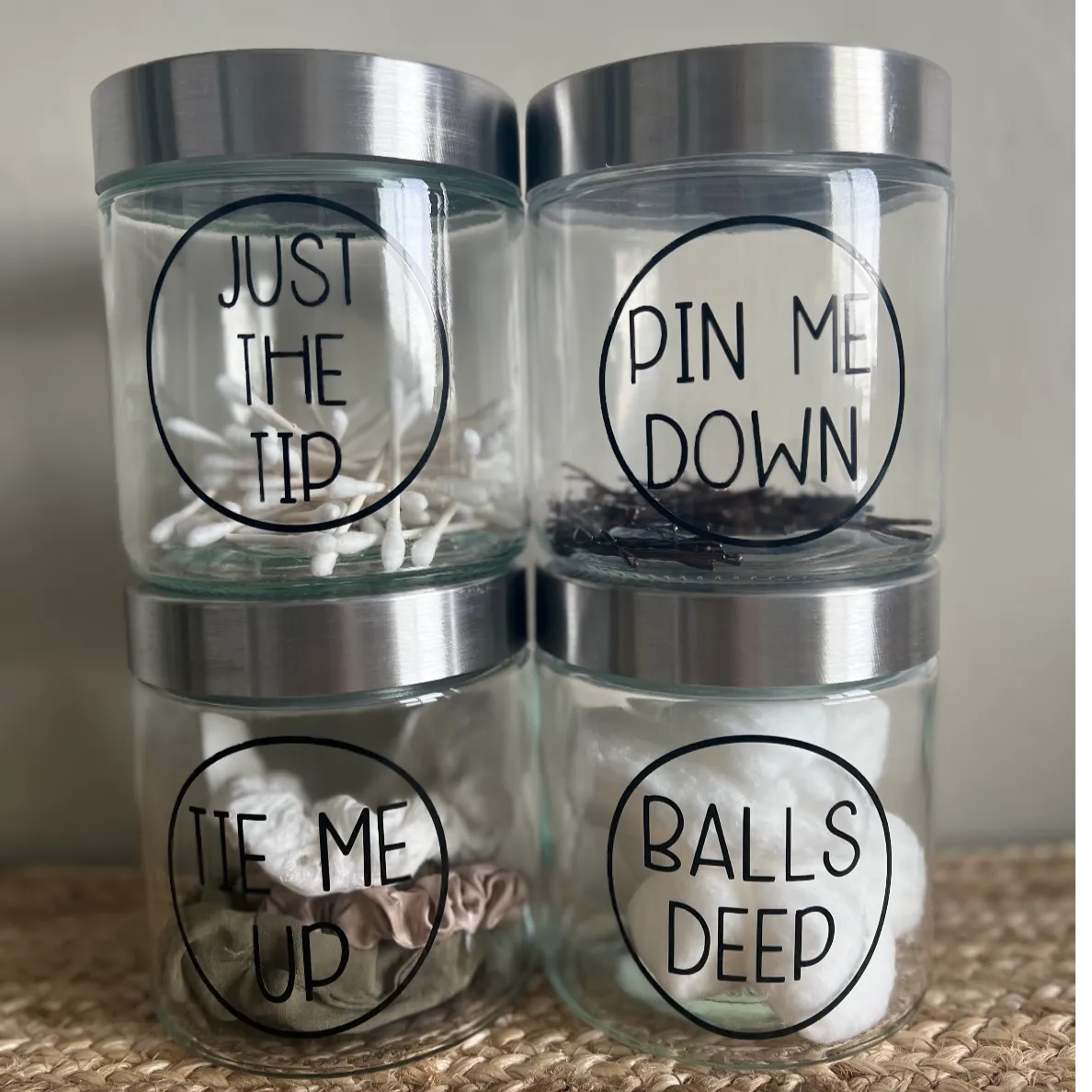 Tie Me Up Glass Hair Tie Jar