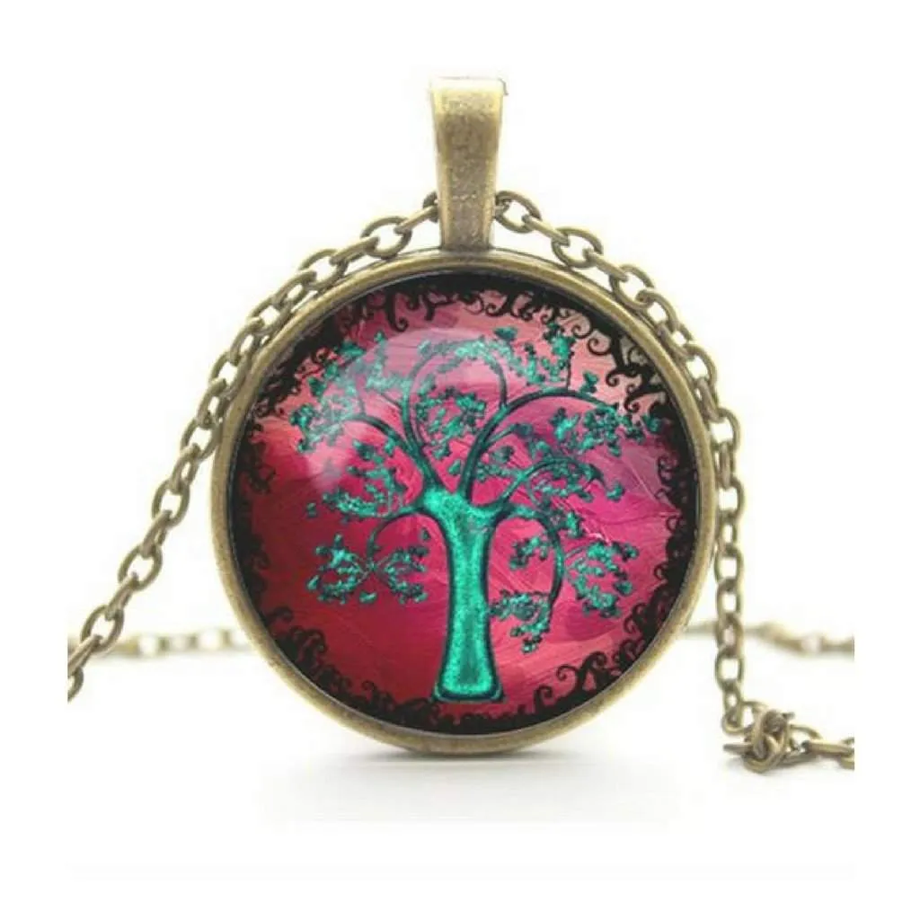 Tree Of Life Cabochon Pendant Necklace