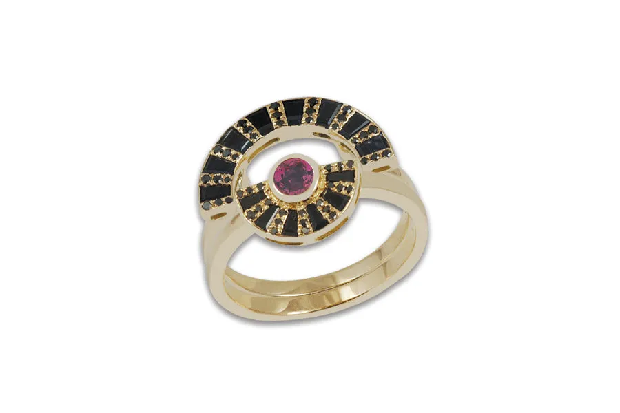 Twist Reflection Pink Sapphire Diamond Ring Jacket