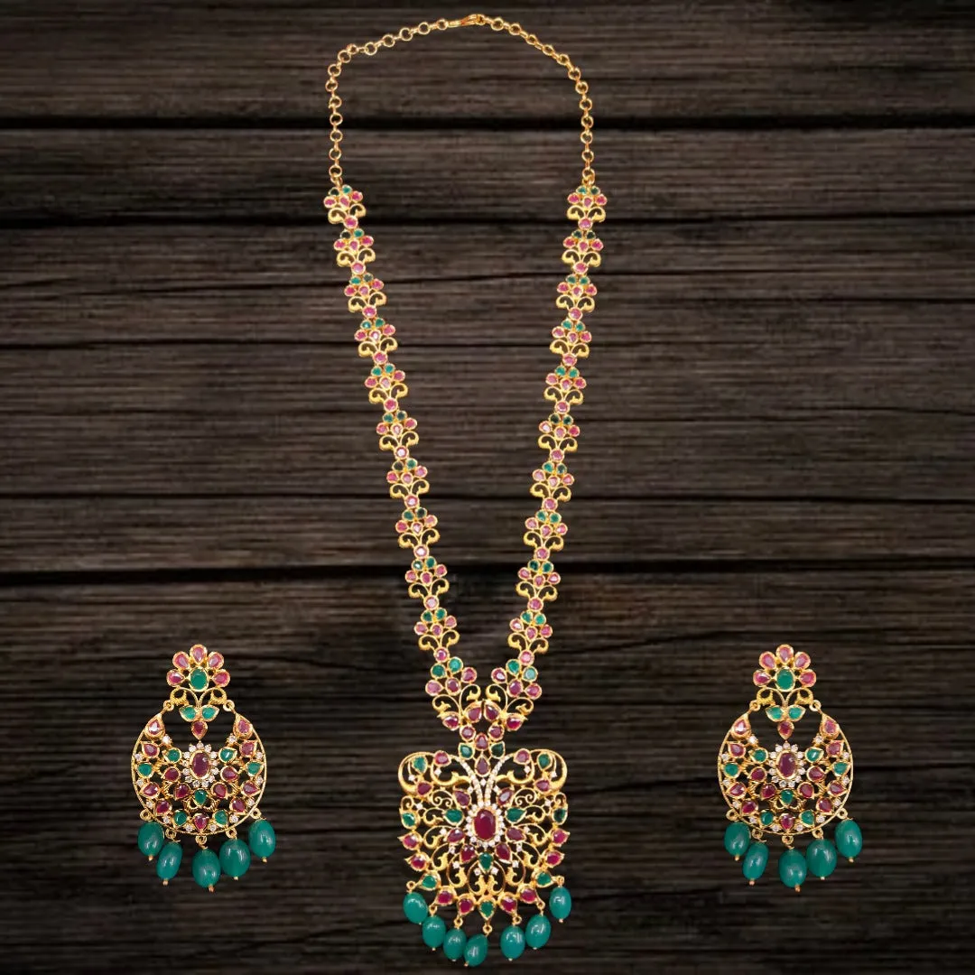 Uncut Diamond Long Necklace Set By Asp Fashion Jewellery