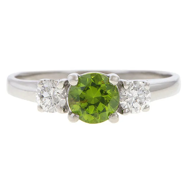 Vintage Demantoid & Diamond Ring, 0.85ct.