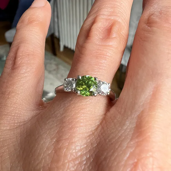 Vintage Demantoid & Diamond Ring, 0.85ct.