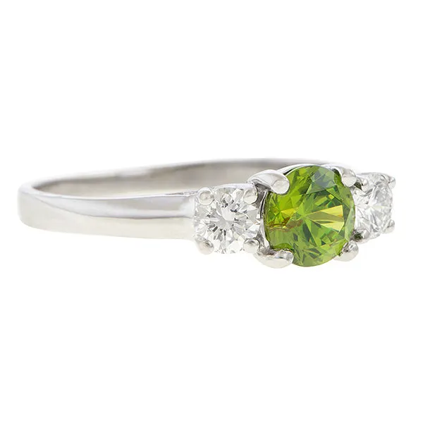 Vintage Demantoid & Diamond Ring, 0.85ct.