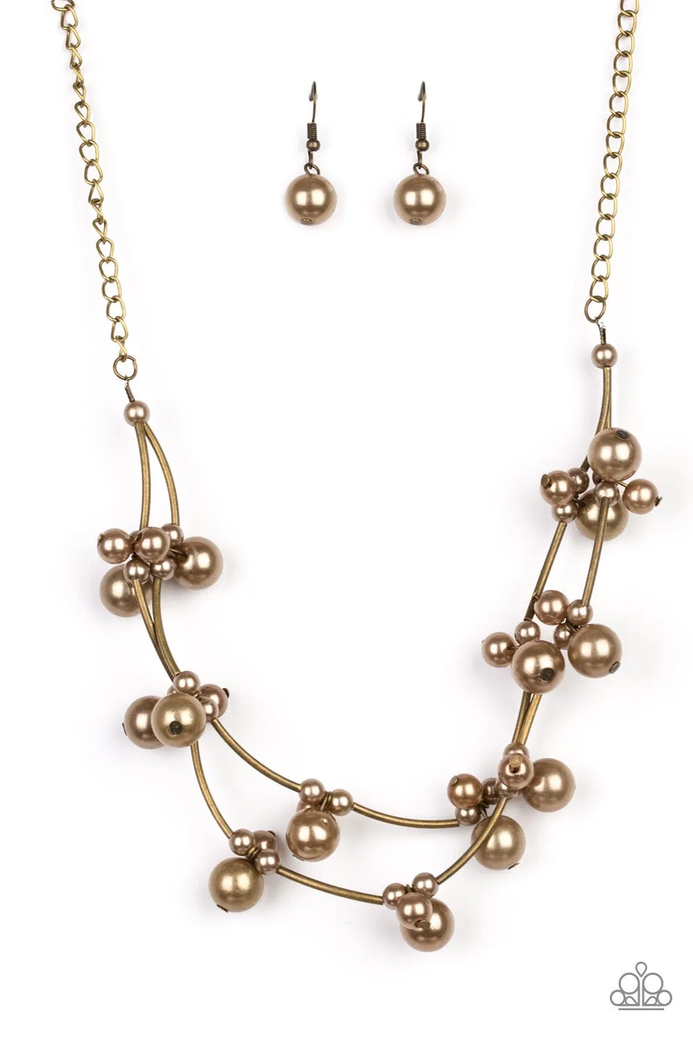 Wedding BELLES - Brass Paparazzi Jewelry Necklace