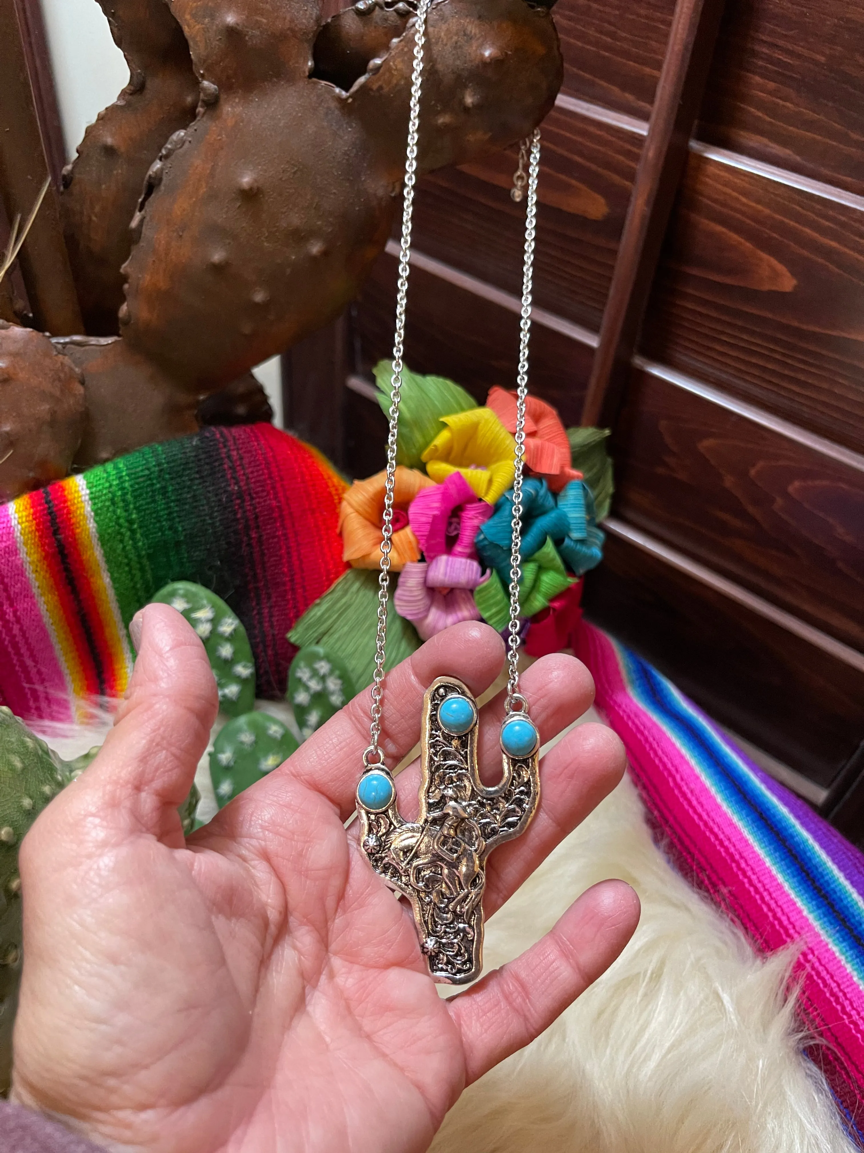 Western cactus necklace