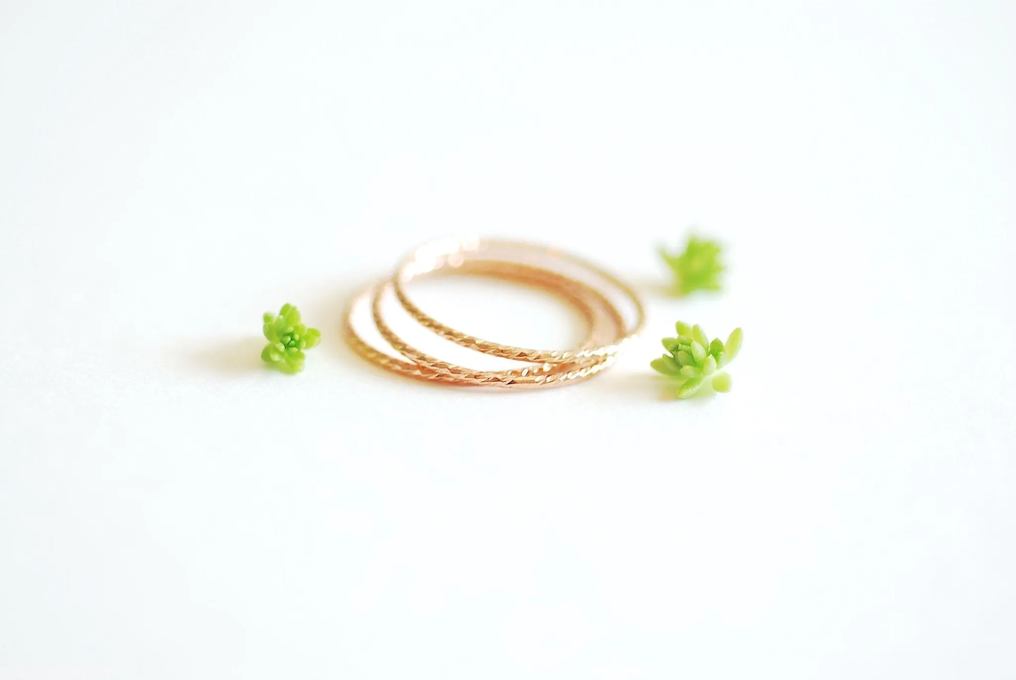 Wholesale Sparkle 14k Rose Gold Filled Stacking Ring - simple everyday 14k rose gold fill thin knuckle midi ring, minimalist ring, dainty ring [3]