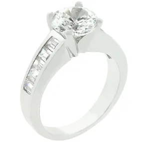 WildKlass Classic Rhodium Plated Engagement Ring