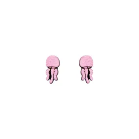 Wooden Jellyfish Earrings - Pink