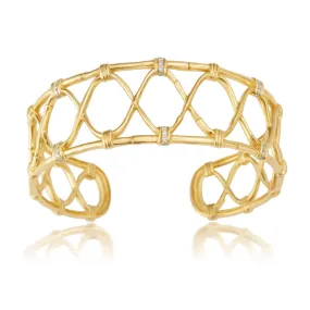 Woven Diamond Rattan Cuff